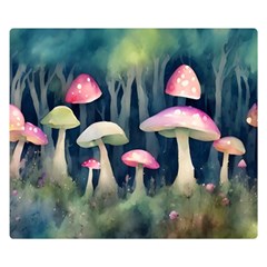 Mushroom Fungus Premium Plush Fleece Blanket (small) by Ravend