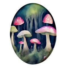 Mushroom Fungus Oval Glass Fridge Magnet (4 Pack) by Ravend