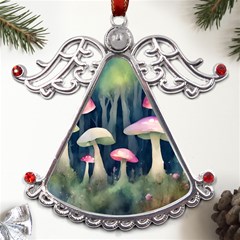 Mushroom Fungus Metal Angel With Crystal Ornament