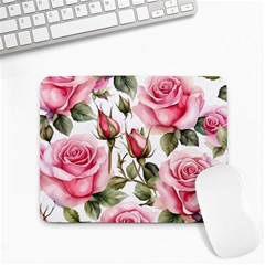 Flower Rose Pink Small Mousepad by Ravend