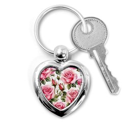 Flower Rose Pink Key Chain (heart) by Ravend