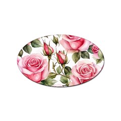 Flower Rose Pink Sticker Oval (100 Pack) by Ravend