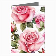 Flower Rose Pink Greeting Cards (pkg Of 8)