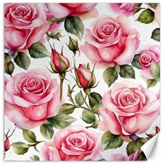 Flower Rose Pink Canvas 12  X 12  by Ravend