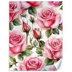 Flower Rose Pink Canvas 18  X 24  by Ravend