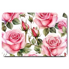 Flower Rose Pink Large Doormat by Ravend