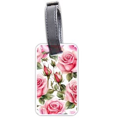 Flower Rose Pink Luggage Tag (one Side) by Ravend