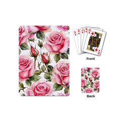 Flower Rose Pink Playing Cards Single Design (mini)