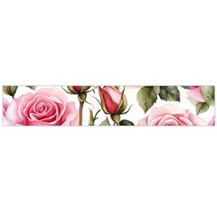 Flower Rose Pink Large Premium Plush Fleece Scarf 