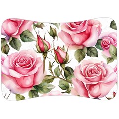 Flower Rose Pink Velour Seat Head Rest Cushion by Ravend