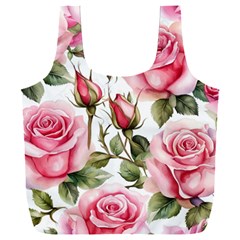 Flower Rose Pink Full Print Recycle Bag (xxl) by Ravend