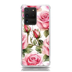 Flower Rose Pink Samsung Galaxy S20 Ultra 6 9 Inch Tpu Uv Case by Ravend