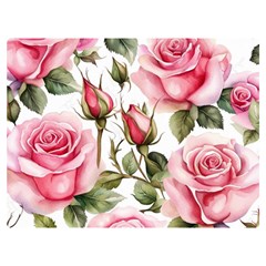 Flower Rose Pink Two Sides Premium Plush Fleece Blanket (extra Small) by Ravend