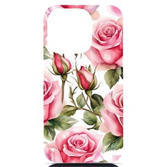 Flower Rose Pink Iphone 14 Pro Black Uv Print Case by Ravend