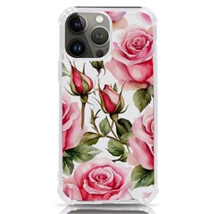 Flower Rose Pink Iphone 13 Pro Max Tpu Uv Print Case by Ravend