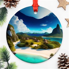 Beach Island Nature Ornament (round) by Ravend