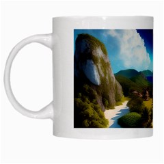 Beach Island Nature White Mug by Ravend