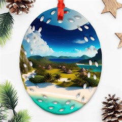 Beach Island Nature Ornament (oval Filigree)