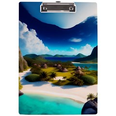 Beach Island Nature A4 Acrylic Clipboard by Ravend