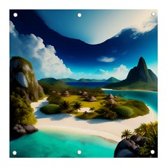 Beach Island Nature Banner And Sign 3  X 3  by Ravend