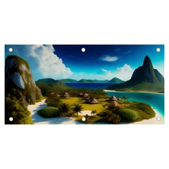 Beach Island Nature Banner And Sign 6  X 3  by Ravend