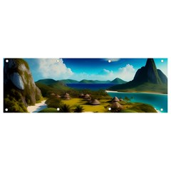 Beach Island Nature Banner And Sign 9  X 3  by Ravend