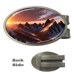 Landscape Mountains Nature Money Clips (oval)  by Ravend