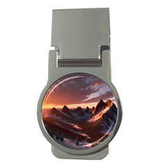 Landscape Mountains Nature Money Clips (round)  by Ravend