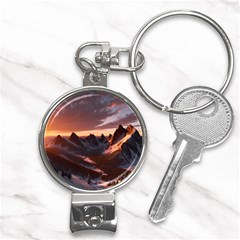 Landscape Mountains Nature Nail Clippers Key Chain by Ravend