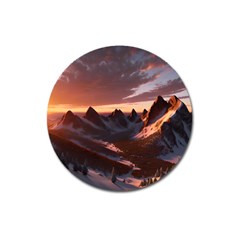 Landscape Mountains Nature Magnet 3  (round) by Ravend