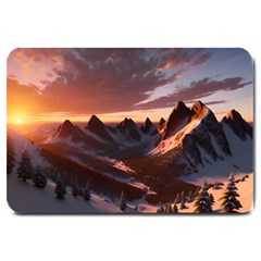 Landscape Mountains Nature Large Doormat by Ravend