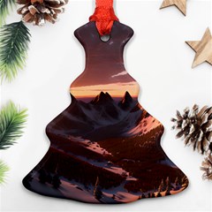 Landscape Mountains Nature Christmas Tree Ornament (two Sides) by Ravend