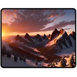 Landscape Mountains Nature Two Sides Fleece Blanket (Medium) 58.8 x47.4  Blanket Back