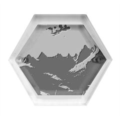 Landscape Mountains Nature Hexagon Wood Jewelry Box by Ravend