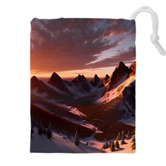 Landscape Mountains Nature Drawstring Pouch (4xl) by Ravend