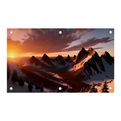 Landscape Mountains Nature Banner And Sign 5  X 3  by Ravend