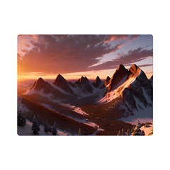 Landscape Mountains Nature Premium Plush Fleece Blanket (mini) by Ravend