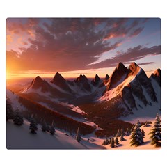 Landscape Mountains Nature Premium Plush Fleece Blanket (small) by Ravend