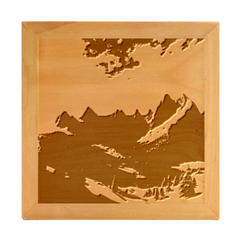 Landscape Mountains Nature Wood Photo Frame Cube by Ravend