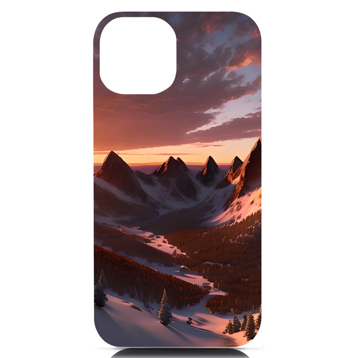 Landscape Mountains Nature iPhone 14 Black UV Print Case