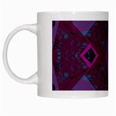 Mazipoodles Origami Chintz - Magenta Blue Fuchsia Black White Mug by Mazipoodles