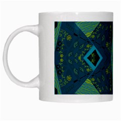 Mazipoodles Origami Chintz A - Navy Lime Blue Black White Mug by Mazipoodles