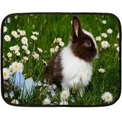 Rabbit Two Sides Fleece Blanket (mini) by artworkshop