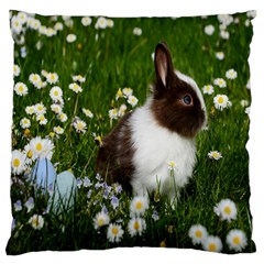 Rabbit Large Premium Plush Fleece Cushion Case (two Sides) by artworkshop