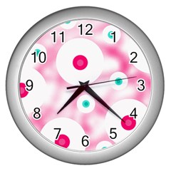 Wallpaper Pink Wall Clock (silver) by Luxe2Comfy