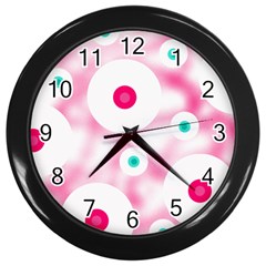 Wallpaper Pink Wall Clock (black) by Luxe2Comfy