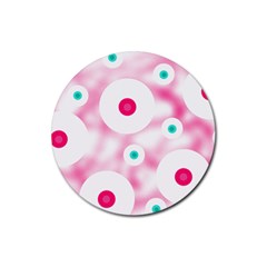 Wallpaper Pink Rubber Coaster (round) by Luxe2Comfy