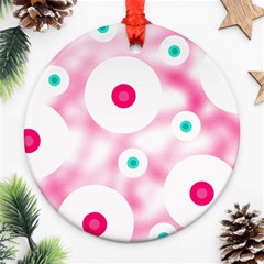 Wallpaper Pink Round Ornament (two Sides)