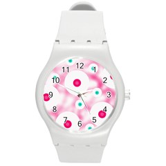 Wallpaper Pink Round Plastic Sport Watch (m) by Luxe2Comfy