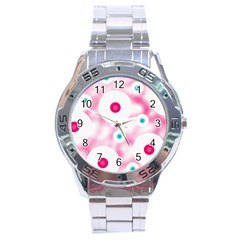 Wallpaper Pink Stainless Steel Analogue Watch by Luxe2Comfy